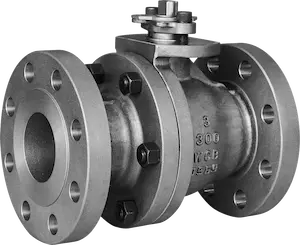 Industrial flanged ball valve for water treatment and chemical processing