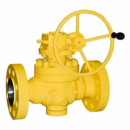 Industrial top entry ball valve with metal body and flanged ends for easy maintenance in pipelines